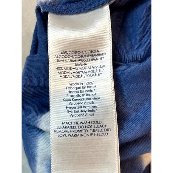 Chaps Denim Womens Tie Dye Halter Blouse Top Sleeveless Blue White Size Large - Picture 8 of 10